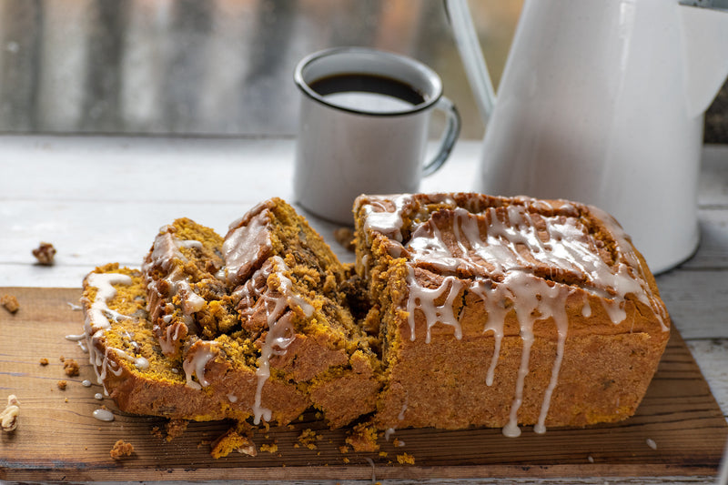 Spiced chai bread with glaze